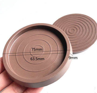 4 Pieces - Non-Slip Furniture Pads - Rubber - Brown - Round - For Floor and Furniture Protection - Suitable for Bed Sofa Stoppers - 75*75*9mm - Image 4
