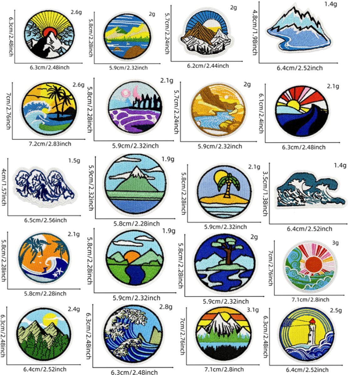 Iron-on patches for clothing - Embroidered emblems for jackets and jeans - 20 pieces - Image 2