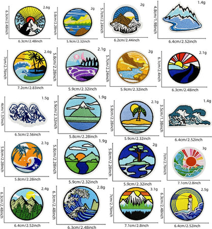 Iron-on patches for clothing - Embroidered emblems for jackets and jeans - 20 pieces - Image 2