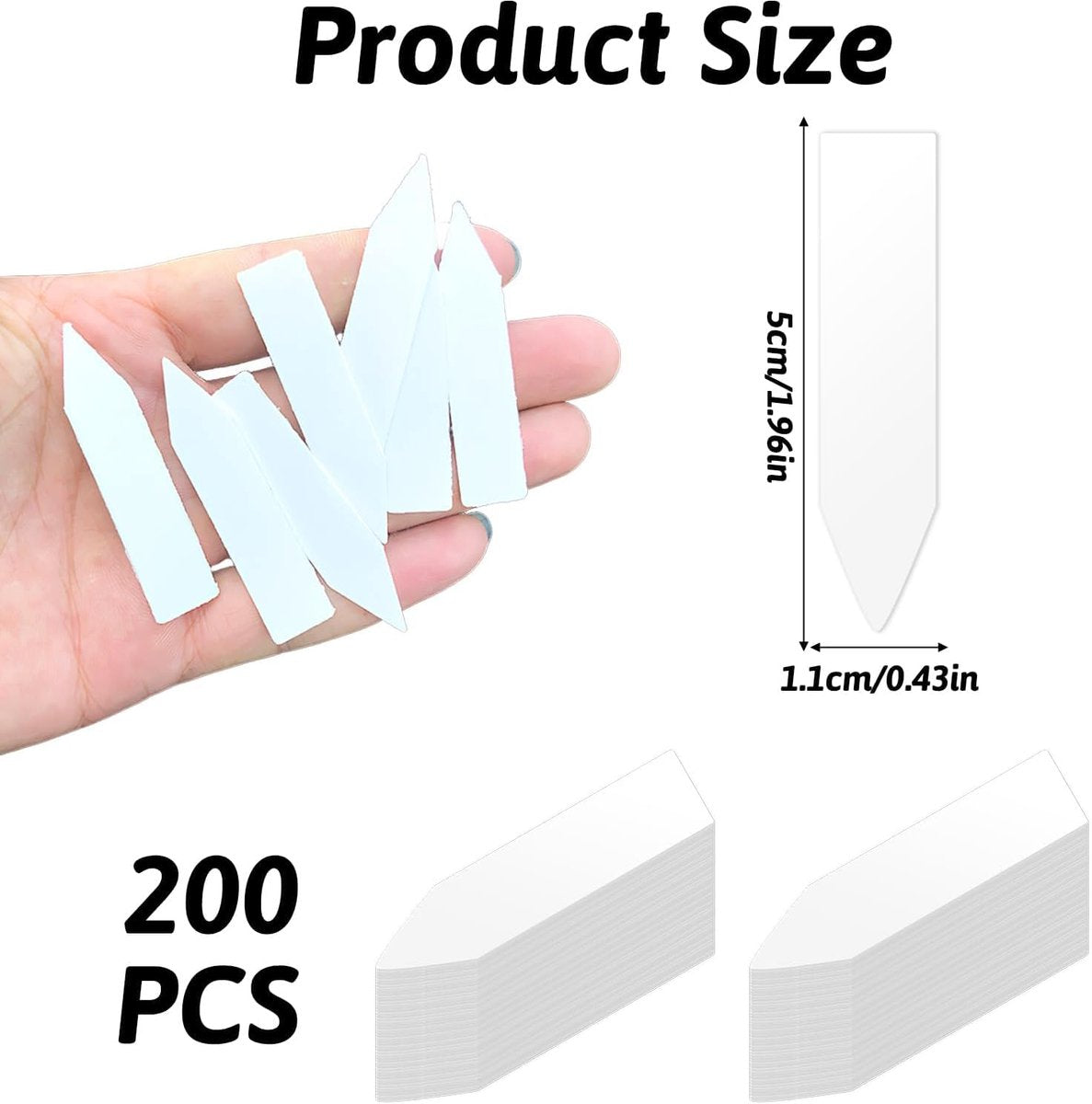 200 Plant Labels - 5x1 CM - Plant Labels - Plant Sticks - Plant Labeling - Herb Labeling - Stick Labels Vegetable Garden Signs - Slotted Labels Plant Label - Plant Signs - Plastic - White - For Garden Potted Herbs Flowers Vegetables - Image 6