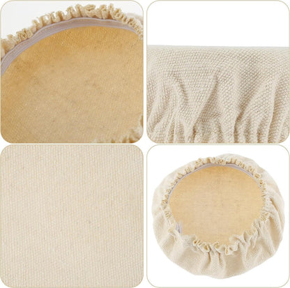 Fermentation Cloth - Pack of 6 - Fabric Covers for Sourdough - Canvas - Fabric Lids - Dust Cover - Sourdough Fermentation Jars - Reusable - Cover for Proving Basket - Basket Covers - Washable - For Bread Baking - 10cm - Beige - Image 2