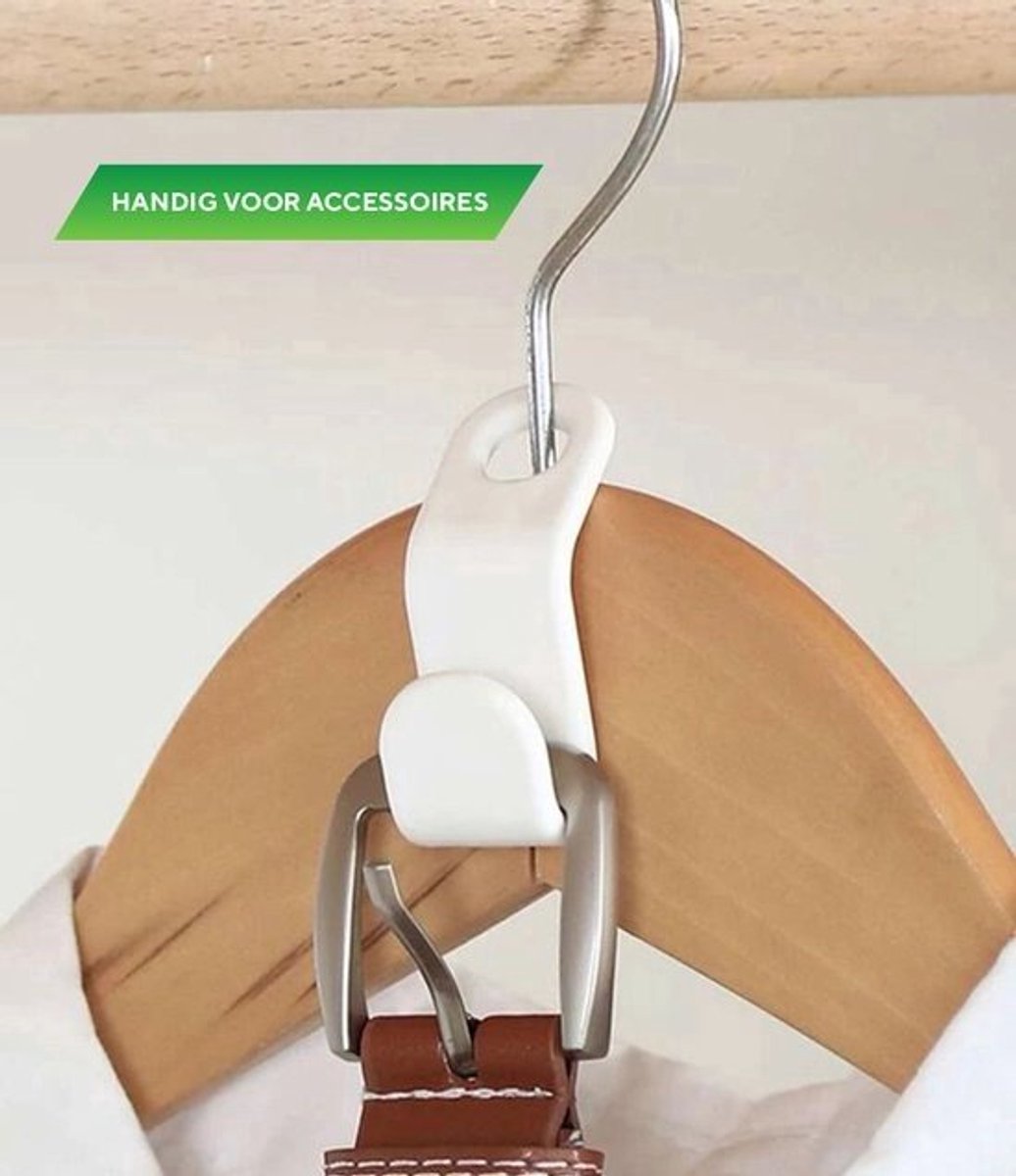 50 Pieces - Coat Hook - Hanger Connector Hooks - Coat Hook - Hanging Hooks - White - Hanger Extension Clips - Plastic - for Outfit Cascading Hanger Hooks - Space-Saving Organizer - Image 3