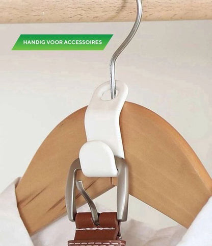 50 Pieces - Coat Hook - Hanger Connector Hooks - Coat Hook - Hanging Hooks - White - Hanger Extension Clips - Plastic - for Outfit Cascading Hanger Hooks - Space-Saving Organizer - Image 3
