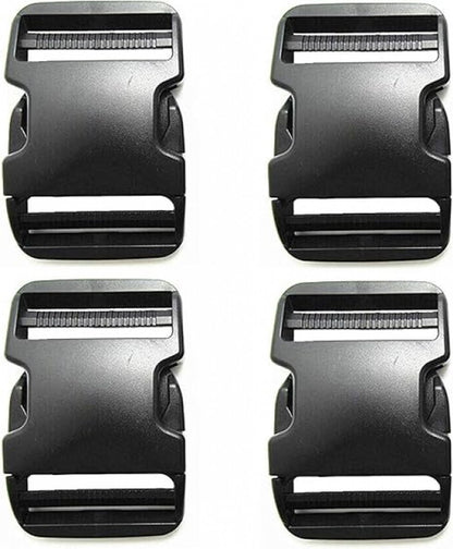 Buckles and closures - 20mm snap buckle - Black plastic - 4 pieces