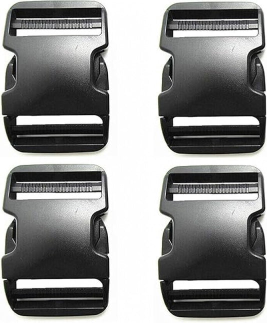 Buckles and closures - 20mm snap buckle - Black plastic - 4 pieces