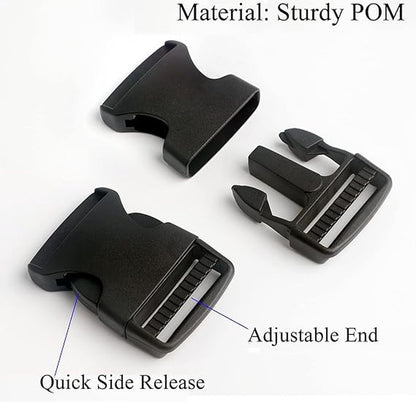 Buckles and closures - 20mm snap buckle - Black plastic - 4 pieces - Image 4