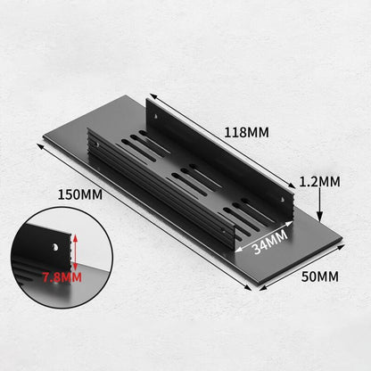 Air Grilles - 2 Pieces - Skirting Board Ventilation Grille - Aluminum Alloy - With Screws - Ventilation Covers - Heat Dissipation - Ventilation Holes - Ventilation Hood - Suitable for Kitchen, Bathroom, Wardrobe, Cabinet, Shoe Cabinet - 150*50mm - Black - Image 5