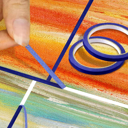 Masking Tape - 6 Pieces - 5mm Wide - 20m - Blue - Professional Masking Tape for Straight Paint Edges - Tape for Precision Painting & DIY Projects - Self-Adhesive - Easy to Remove - for Painting, Airbrushing, Art - Image 2