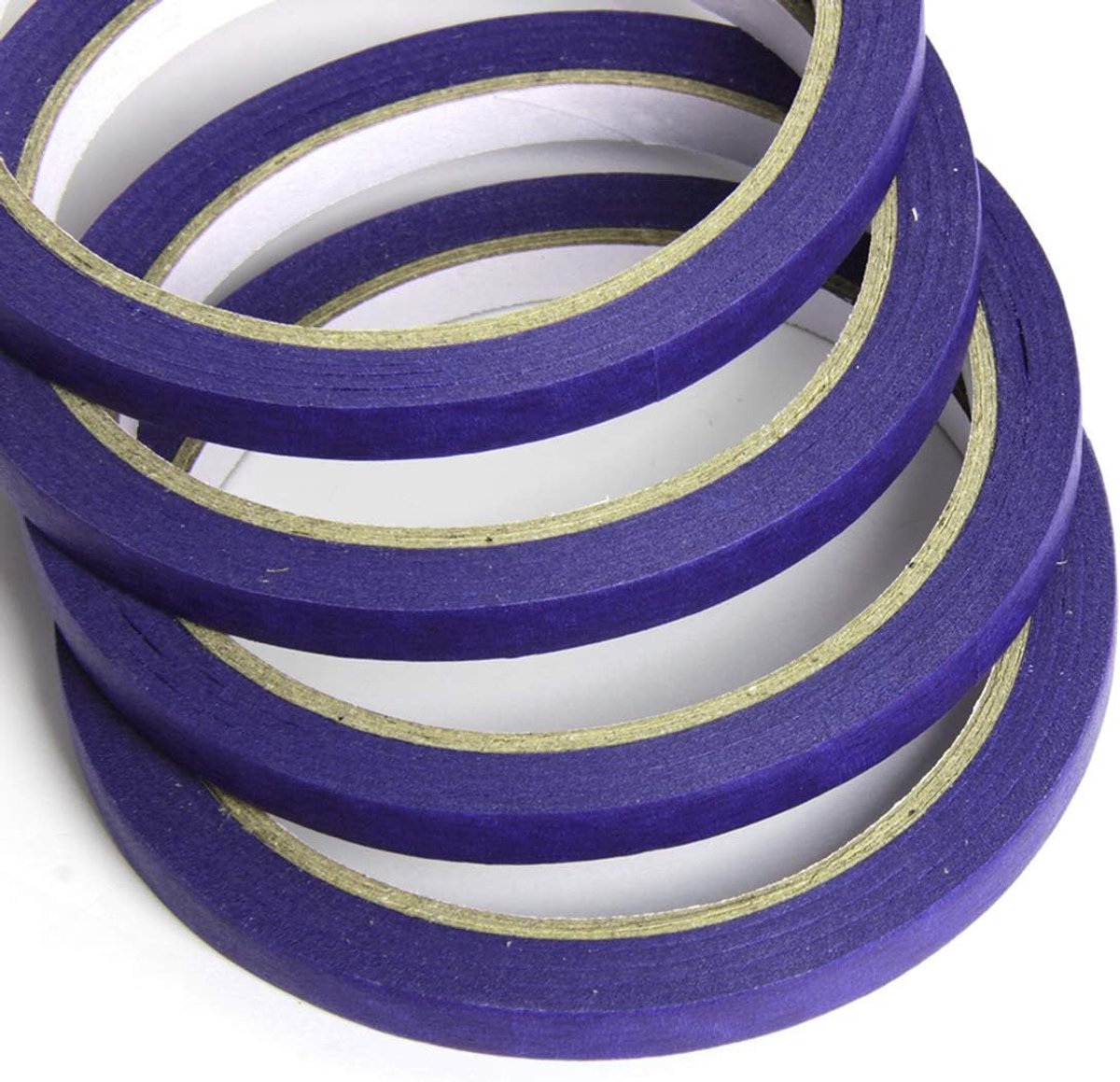 Masking Tape - 6 Pieces - 5mm Wide - 20m - Blue - Professional Masking Tape for Straight Paint Edges - Tape for Precision Painting & DIY Projects - Self-Adhesive - Easy to Remove - for Painting, Airbrushing, Art - Image 4