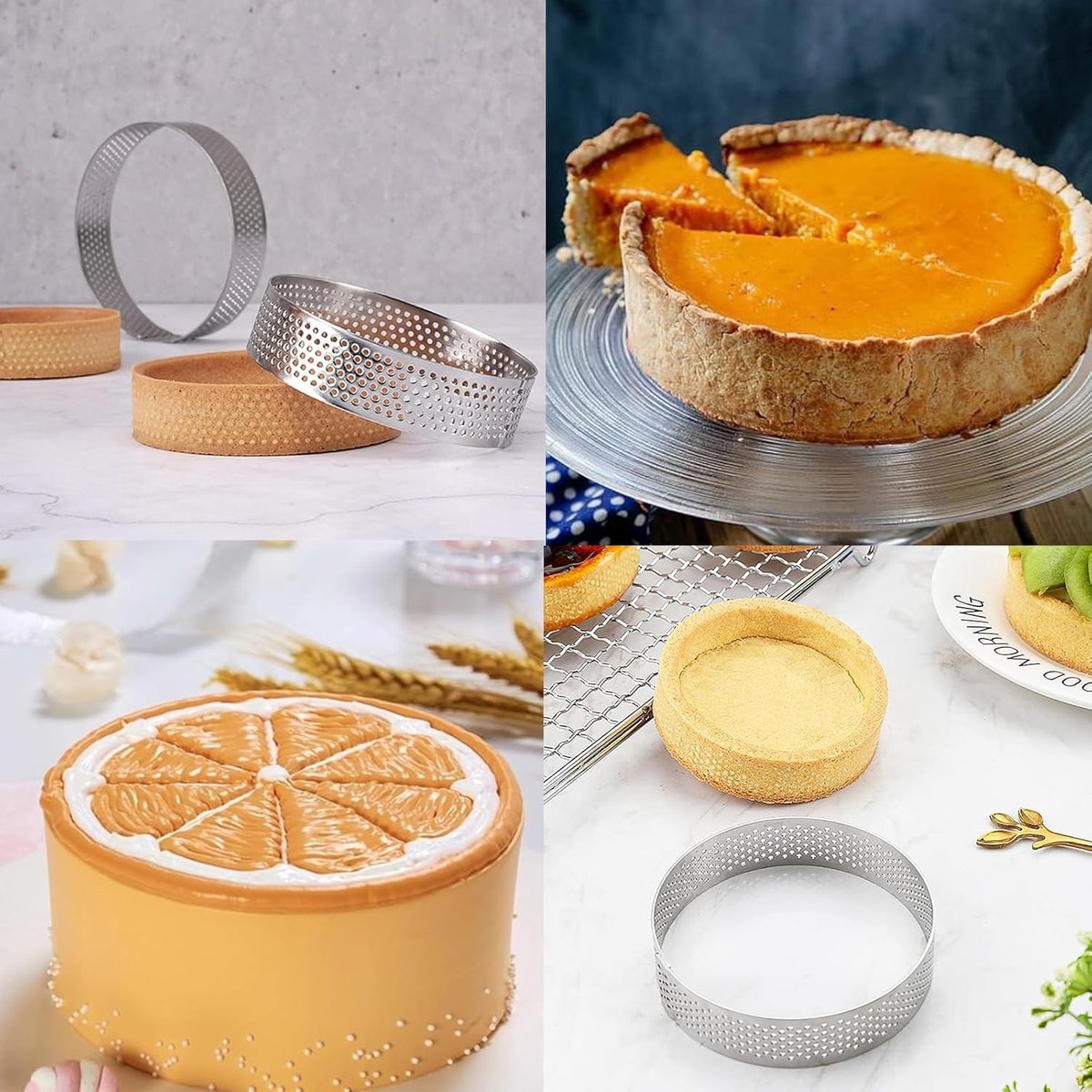 Cake ring - 6 pieces - Ø 8 cm*2 cm*0.8 mm - Stainless steel - Cake tin - Cake mould - Mousse cake mould - For baking muffins, cakes, cookies - Image 3