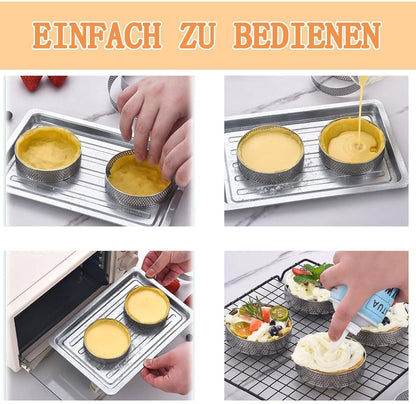 Cake ring - 6 pieces - Ø 8 cm*2 cm*0.8 mm - Stainless steel - Cake tin - Cake mould - Mousse cake mould - For baking muffins, cakes, cookies - Image 8