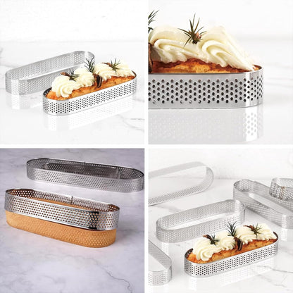 Cake ring - 6 pieces - 0.8mm*13X4.5cm - Stainless steel - Cake tin - Cake tin - Mousse cake tin - Baking tin - For baking muffins, cakes, cookies - Image 3