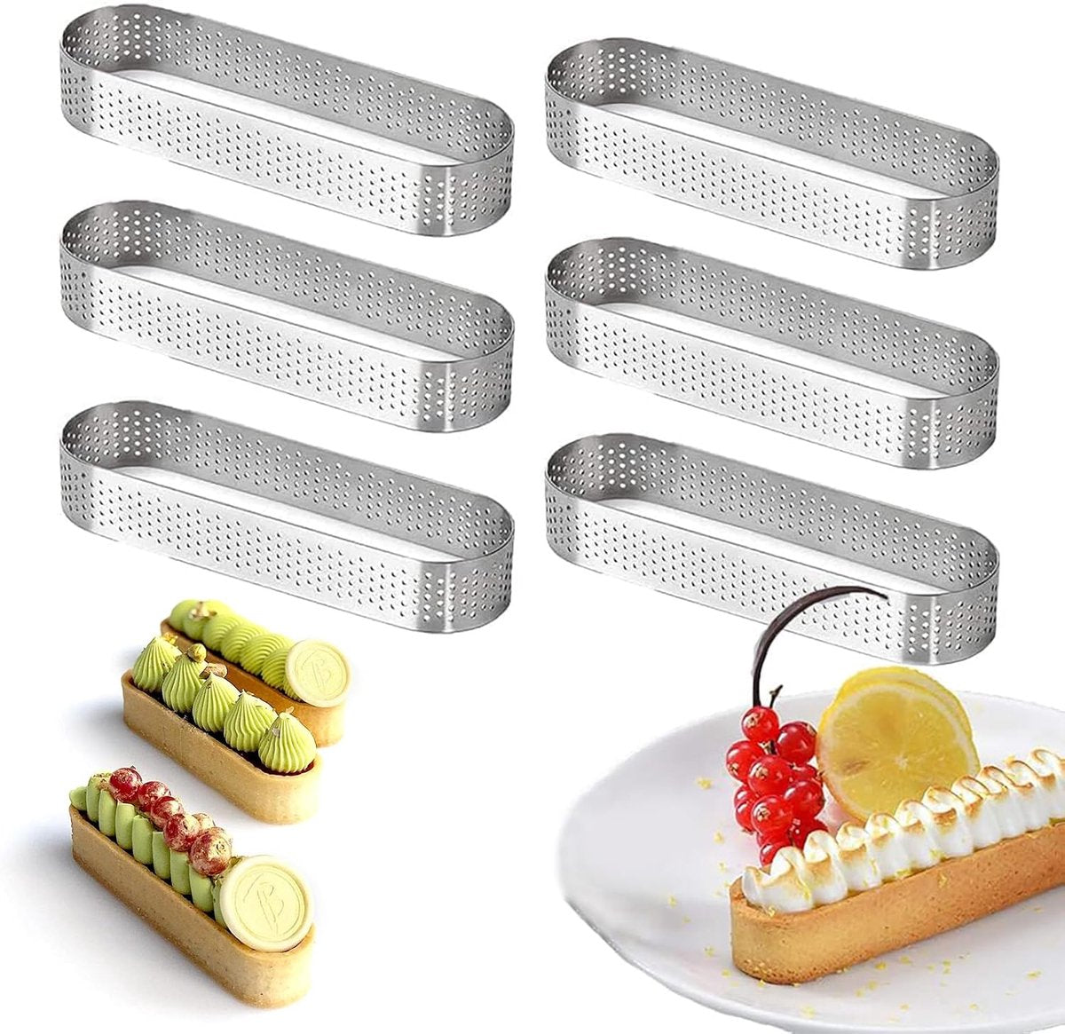 Cake ring - 6 pieces - 0.8mm*13X4.5cm - Stainless steel - Cake tin - Cake tin - Mousse cake tin - Baking tin - For baking muffins, cakes, cookies - Image 6