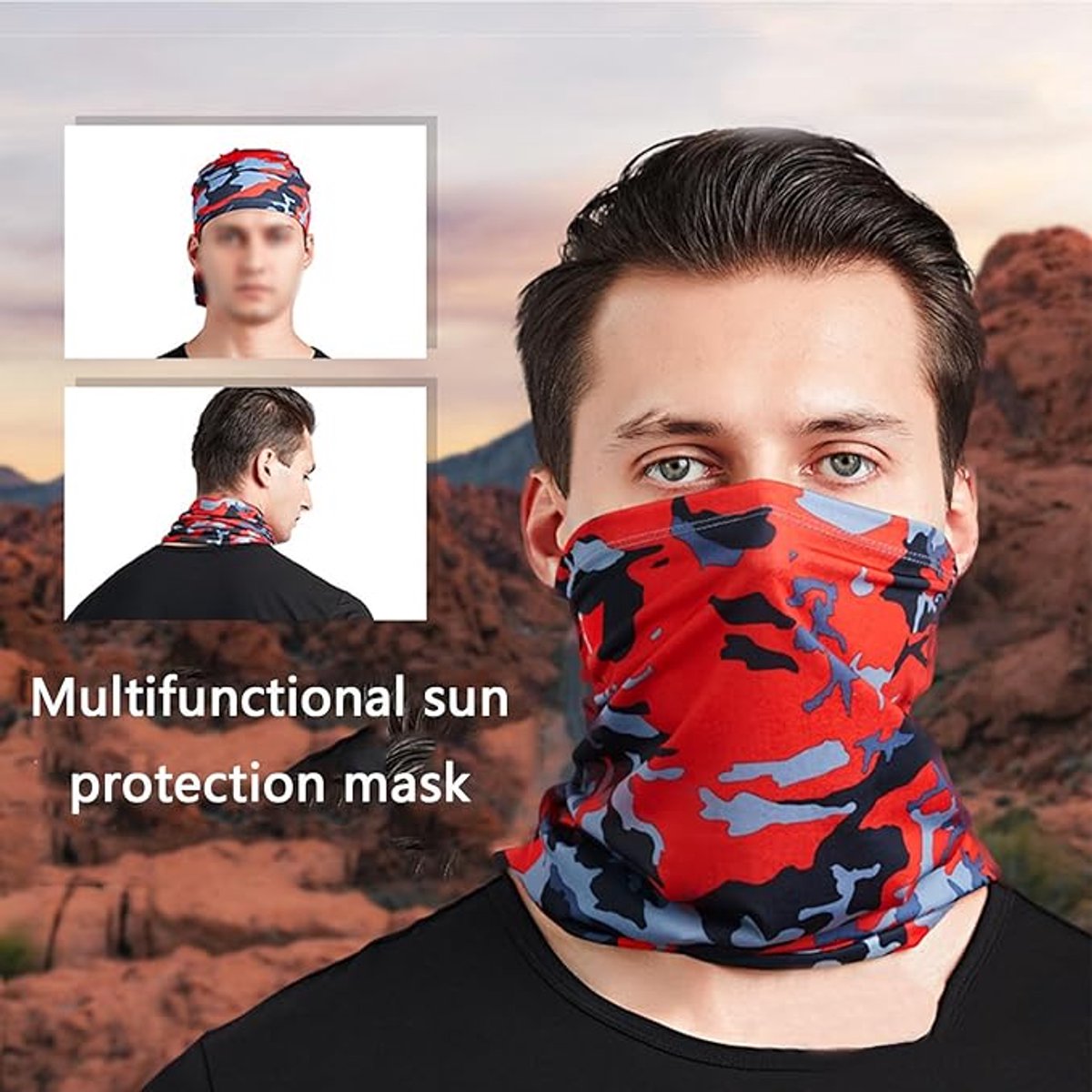 Pieces Neck Scarf - Face Shield - Thin Material for Sports - Multifunctional Neck Warmer - Polyester - Cycling Bike Running Scarf - Unisex - Size One Size - Image 3
