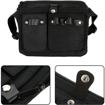 Hairdresser's Bag - Hairdresser's Belt Bag - Hairdresser's Scissor Bag - Canvas - 34*18 cm - For combs, clips - Black - Image 2