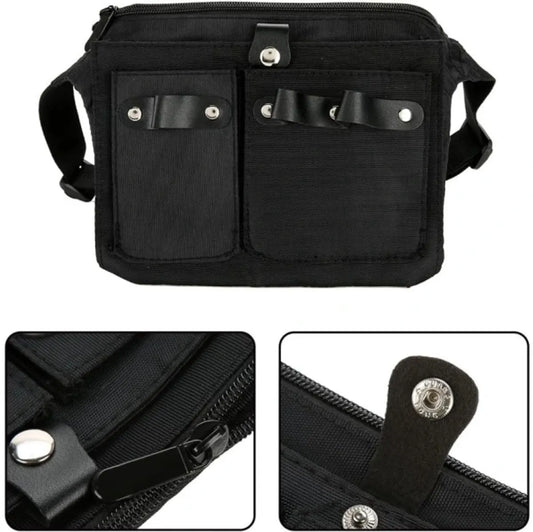 Hairdresser's Bag - Hairdresser's Belt Bag - Hairdresser's Scissor Bag - Canvas - 34*18 cm - For combs, clips - Black - Image 2