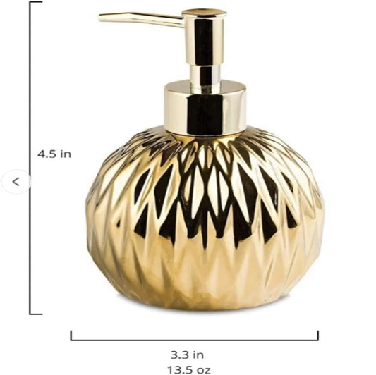 Modern ceramic soap dispenser gold for bathroom and kitchen - Image 3