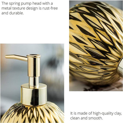 Modern ceramic soap dispenser gold for bathroom and kitchen - Image 5