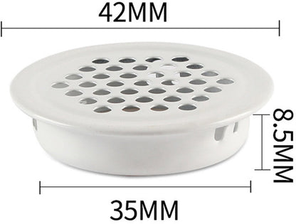 Ventilation grille - 20 pieces - 35mm - Round air grilles - Stainless steel - Ventilation holes - For bathroom, home office, kitchen - White - Image 4