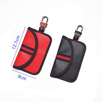 RFID Anti-theft Car Key - 2 pieces - Protective cover - Car key - Anti-theft - With hook - Car key bag - Key bag - Security - Black/Red - Image 4