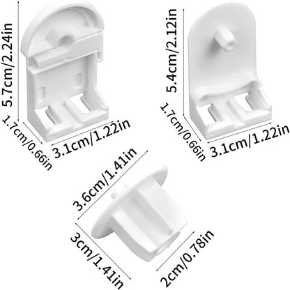 Roller Blind System with Wall Brackets - 25 mm - Roller Blind Fittings - Plastic - With 3M Bead Chain - Replacement Repair Kit for Roller Blinds - Curtain Parts - White - Suitable for Window Blinds - Image 2