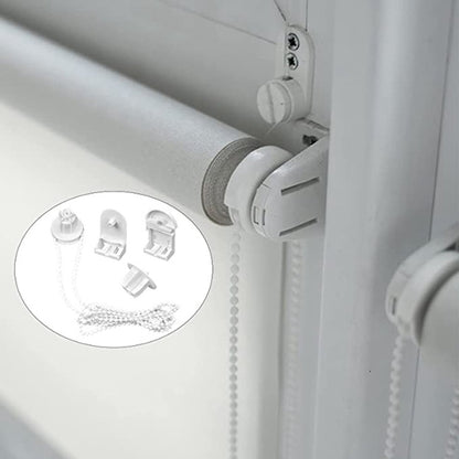 Roller Blind System with Wall Brackets - 25 mm - Roller Blind Fittings - Plastic - With 3M Bead Chain - Replacement Repair Kit for Roller Blinds - Curtain Parts - White - Suitable for Window Blinds - Image 5
