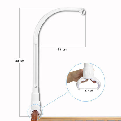Music mobile holder - Playpen mobile stand - Stylish Playpen mobile holder - Baby mobile bracket - Mobile holder - Suitable for crib & cradle - White - 58*24 cm - Removable - Adjustable - ABS - Image 6