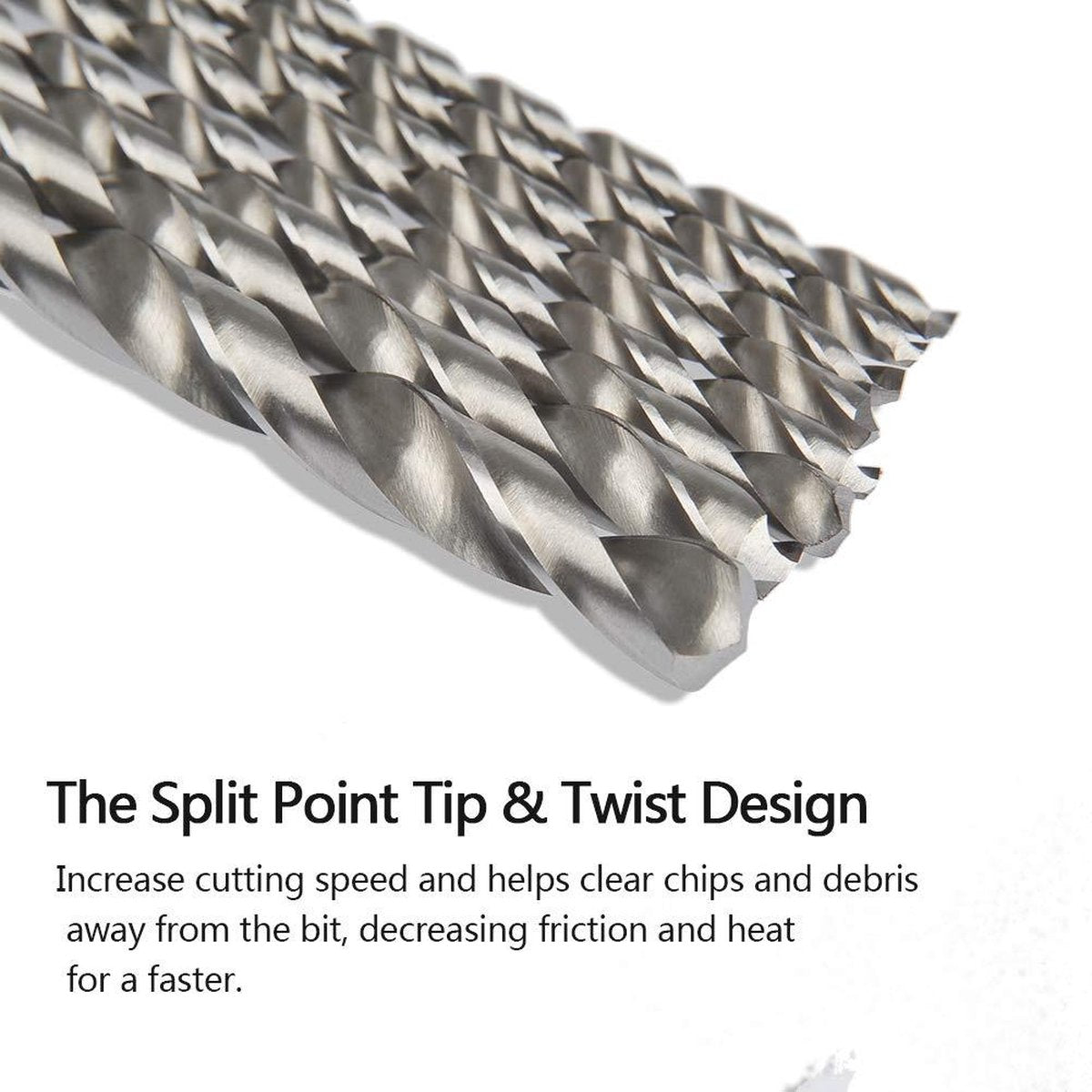 8 pieces twist drills HSS long wood twist drill set - diameters 4 mm 42 mm 45 mm 5 mm 52 mm 6 mm 8 mm 10 mm - Image 5