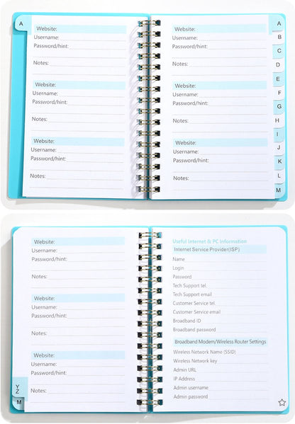 Password Book - Password Booklet - Password Booklet with Alphabet - Password Organizer - Password Notebook - A6 - Gray - Image 5