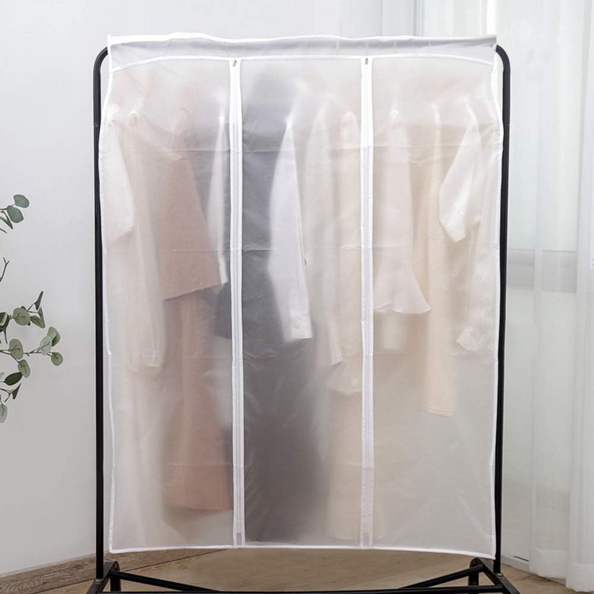 Garment Cover - Clothes Hanging Protector - Clothes Storage Bag - Garment Bag - Hanging Storage Bag - Transparent - Waterproof - For Wardrobe and Clothes Rack - With Zipper - 50*100*120cm - PEVA - Image 3