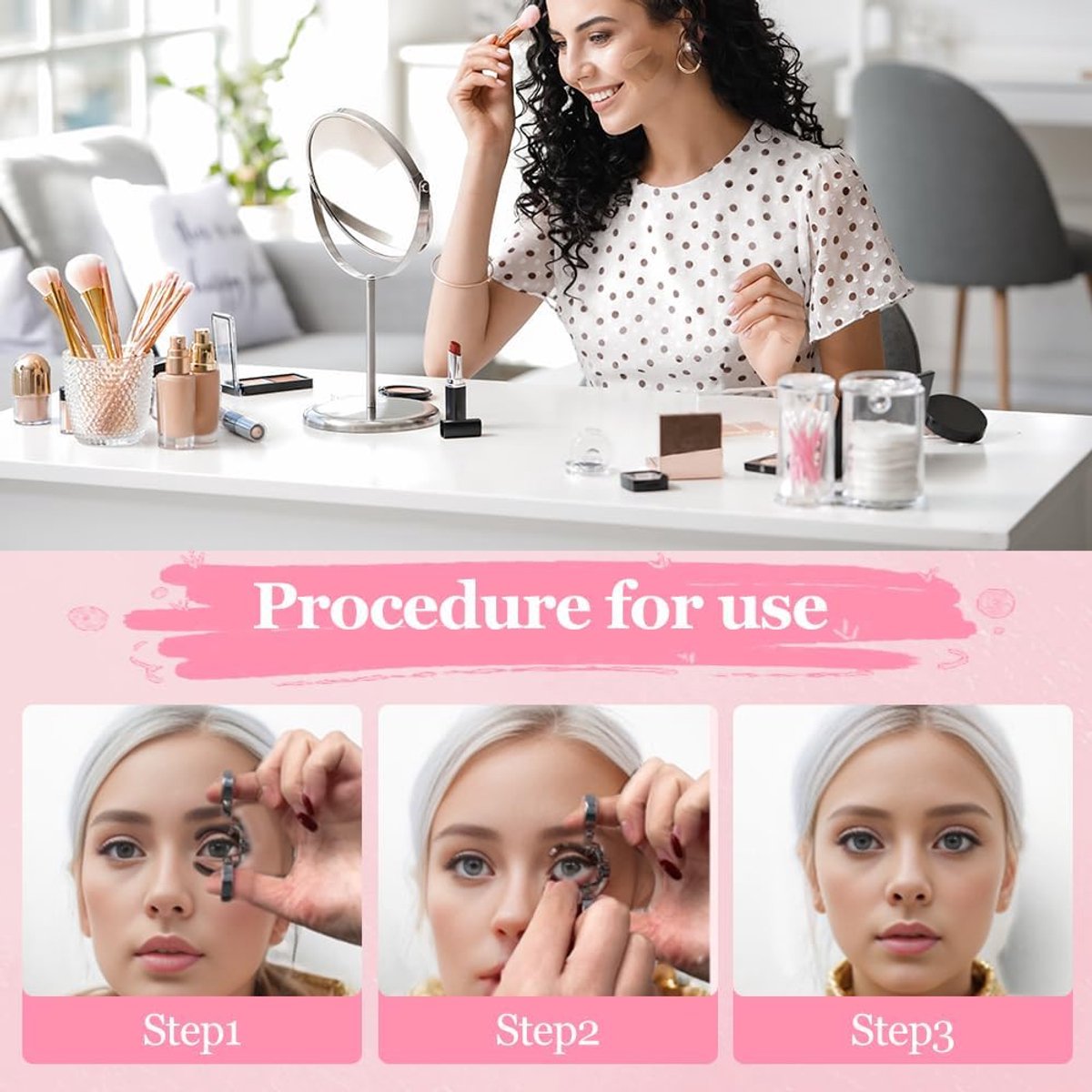 Contact Lens Wearing Aids - Eyelid Wear Aid - Contact Lens Inserter Remover - Contact Lens Eyelid Stretcher - Contact Lens Lens Aid - Lens Suction Cup - Contact Lens Holder - Silicone Soft - Pink - Image 4