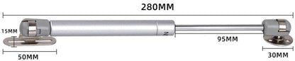 2 pieces - Gas Spring - Softclose Door Fitting - 120N - Zinc Alloy - Silver - Telescopic Cabinet Door Gas Spring - Hydraulic Support - Door Lift Damper for Cabinet Door or Flap - Image 4