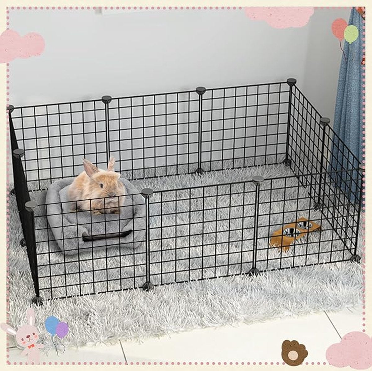Rabbit hutch - Gray - 1 piece - 34*34*36cm - For rabbit guinea pig ferret - Rabbit hutches - For indoor use - Rodent cage - Rodent house - Image 6