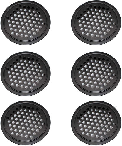 pieces - air grilles - ventilation grille cover - ventilation grille - ventilation holes - 53mm - black - round - stainless steel - for kitchen, bathroom, wardrobe, cupboard