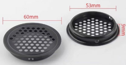 pieces - air grilles - ventilation grille cover - ventilation grille - ventilation holes - 53mm - black - round - stainless steel - for kitchen, bathroom, wardrobe, cupboard - Image 5