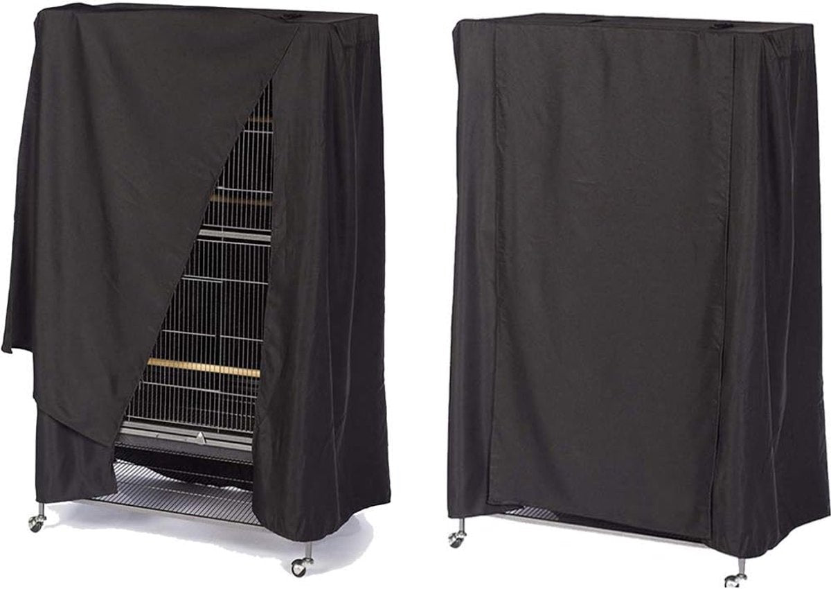 Parrot Cage Cover - Birdcage Cover and Dustproof Covers - Good Night Cover for Parrots - 210D Oxford Cloth - 104*69*122cm - Universal - Blackout - Waterproof - Black - Image 5