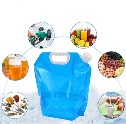 Collapsible Water Jerrycan - 4-Piece Water Reservoir Set - 5 and 10 Liter Flexible Water Jerrycan with Closed Lid and Faucet Switch - Emergency Water Reservoir - Outdoor Life - Emergency Kit - Home Emergency Kit - Portable Emergency Drinking Water Bag - Image 5