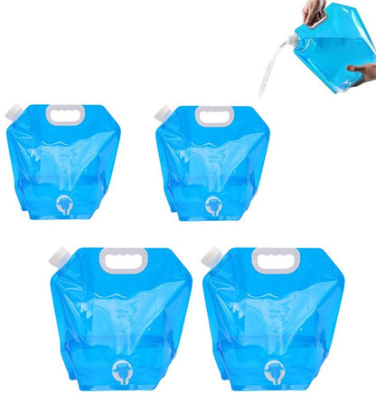 Collapsible Water Jerrycan - 4-Piece Water Reservoir Set - 5 and 10 Liter Flexible Water Jerrycan with Closed Lid and Faucet Switch - Emergency Water Reservoir - Outdoor Life - Emergency Kit - Home Emergency Kit - Portable Emergency Drinking Water Bag - Image 9