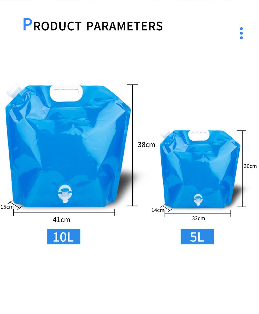 Emergency kit - 2 pieces Foldable water jerry can 5 and 10 liters - 2 pieces Emergency blanket 160x210cm - combination - survival blanket - thermal - Survival Kit - water reservoir for emergency - for outdoor, hiking, camping - Image 2