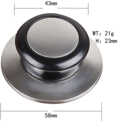 Pot Lid Knob - 5 Pieces - Lid Knob - 5-12mm Universal - Lid Handle - Kitchen Cookware Knob - For Replacing Pot Lids - 5.8*2.3cm - Silver and Black - Image 6