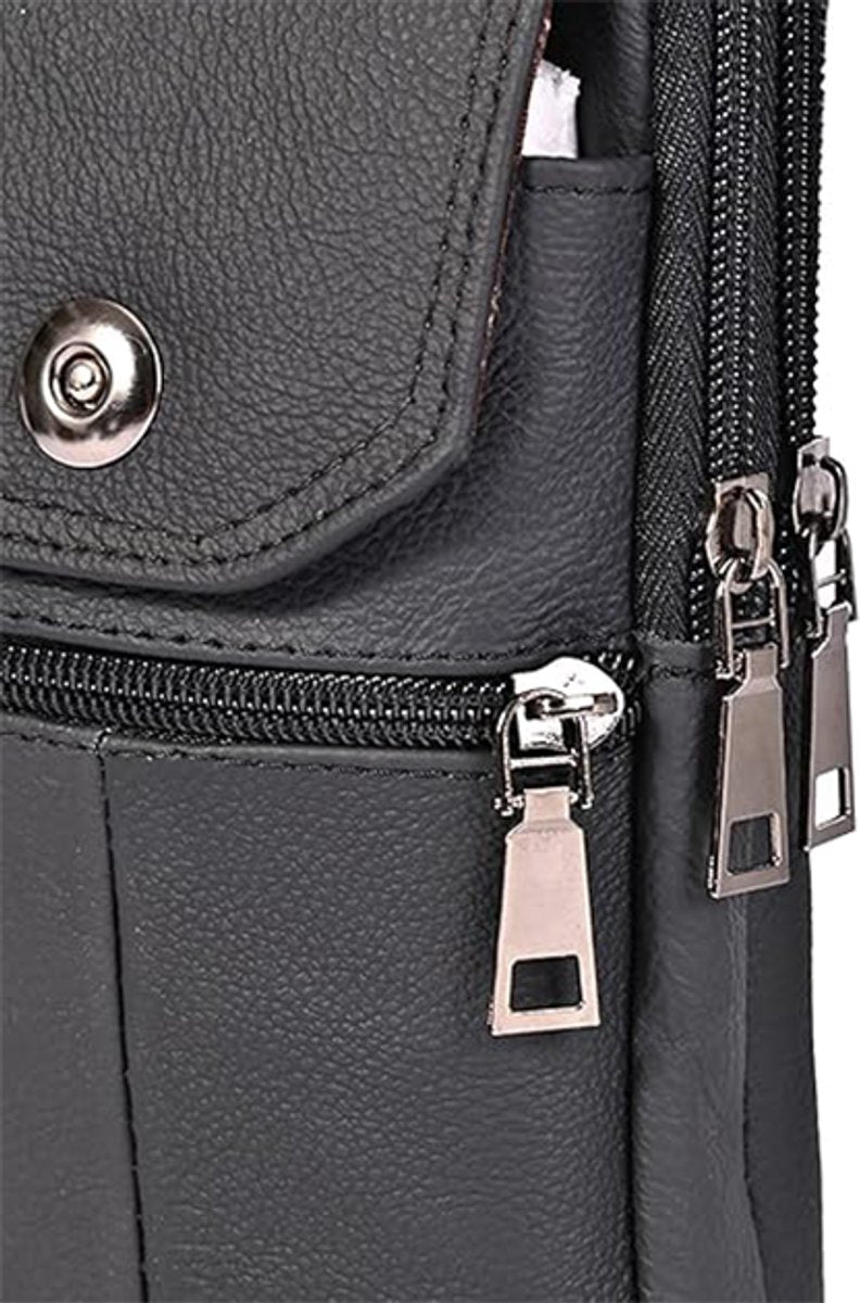Belt Bag - with Shoulder Strap - Standing Belt Bag - Leather - Men - Belt Bag - Neck Bag - Belt Pouch - Men's Phone Bag - Men's Shoulder Bag - Gift - 19*10*4cm - Shoulder Bag - Wallet - Cell Phone Pouch - Bag - Image 4