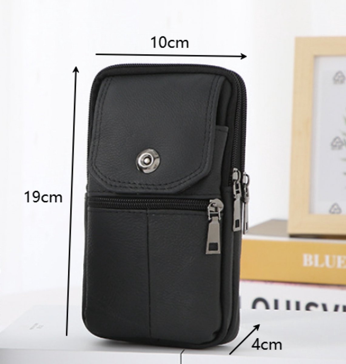 Belt Bag - with Shoulder Strap - Standing Belt Bag - Leather - Men - Belt Bag - Neck Bag - Belt Pouch - Men's Phone Bag - Men's Shoulder Bag - Gift - 19*10*4cm - Shoulder Bag - Wallet - Cell Phone Pouch - Bag - Image 5