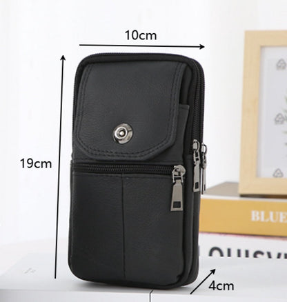 Belt Bag - with Shoulder Strap - Standing Belt Bag - Leather - Men - Belt Bag - Neck Bag - Belt Pouch - Men's Phone Bag - Men's Shoulder Bag - Gift - 19*10*4cm - Shoulder Bag - Wallet - Cell Phone Pouch - Bag - Image 5