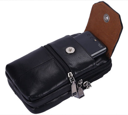 Belt Bag - with Shoulder Strap - Standing Belt Bag - Leather - Men - Belt Bag - Neck Bag - Belt Pouch - Men's Phone Bag - Men's Shoulder Bag - Gift - 19*10*4cm - Shoulder Bag - Wallet - Cell Phone Pouch - Bag - Image 8