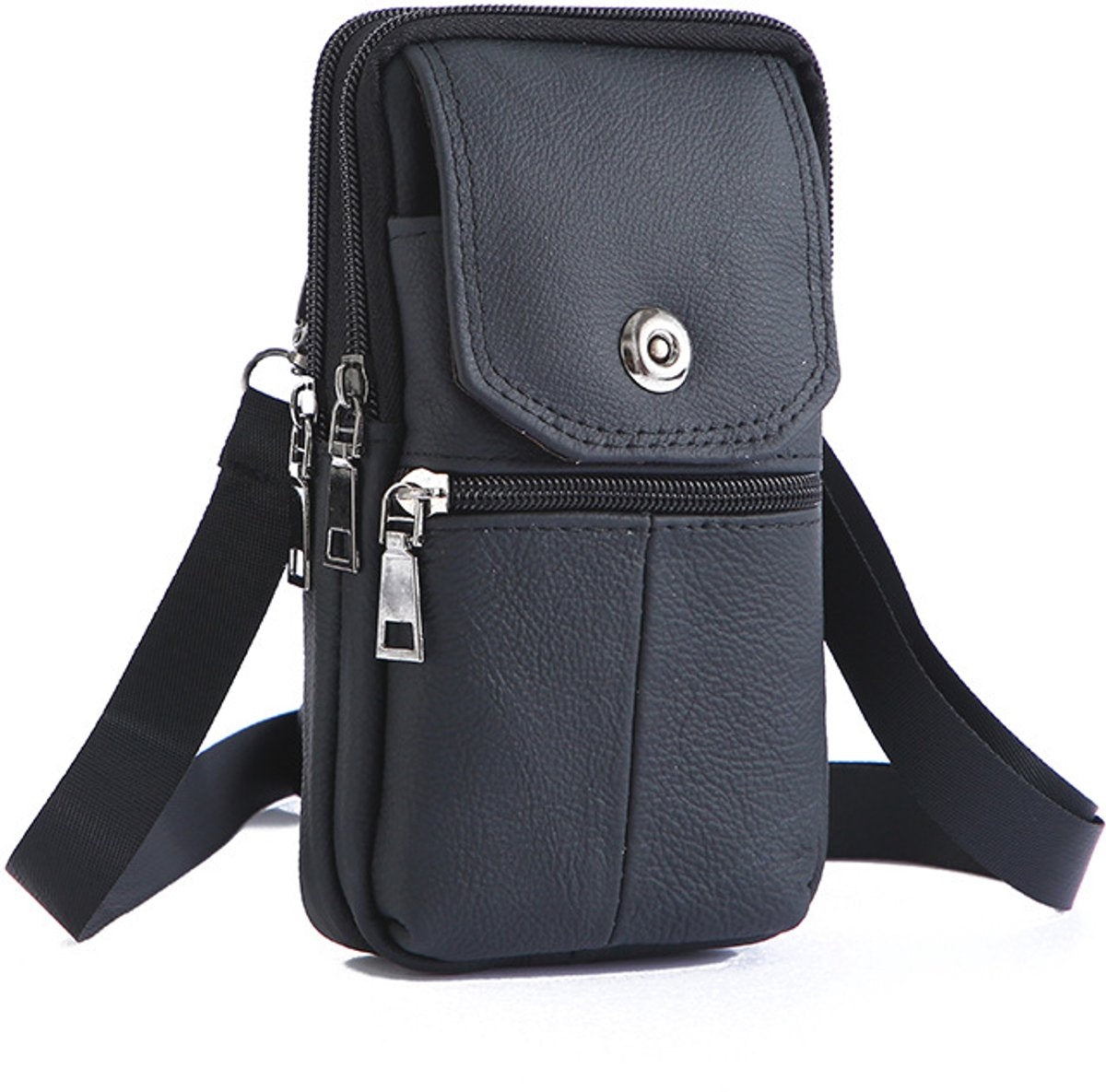 Belt Bag - with Shoulder Strap - Standing Belt Bag - Leather - Men - Belt Bag - Neck Bag - Belt Pouch - Men's Phone Bag - Men's Shoulder Bag - Gift - 19*10*4cm - Shoulder Bag - Wallet - Cell Phone Pouch - Bag - Image 9