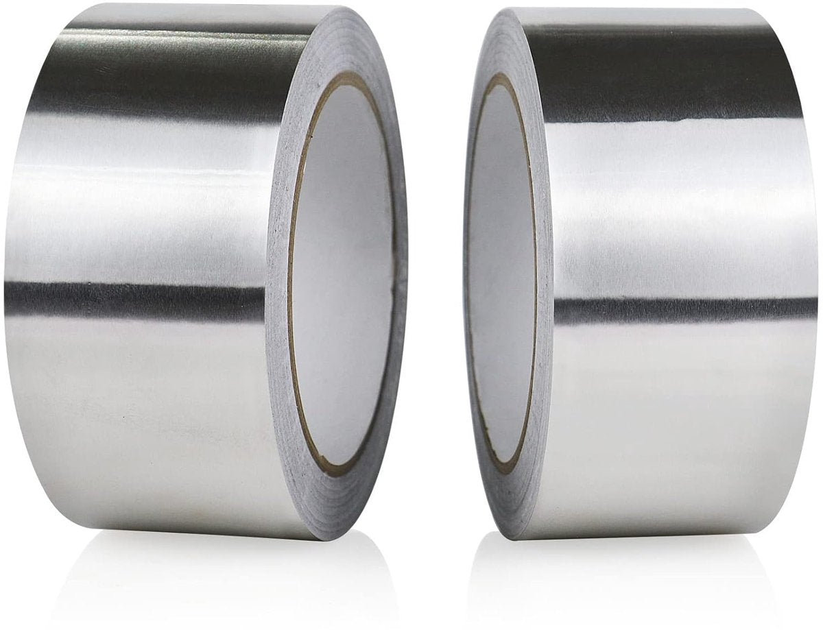2 pcs - Aluminum adhesive tape - Aluminum foil tape - sealing tape - aluminum foil - insulation tape - Aluminum tape - heat resistant - waterproof - 5cm x 5m - for kitchen, bathroom, electrician, metal surface