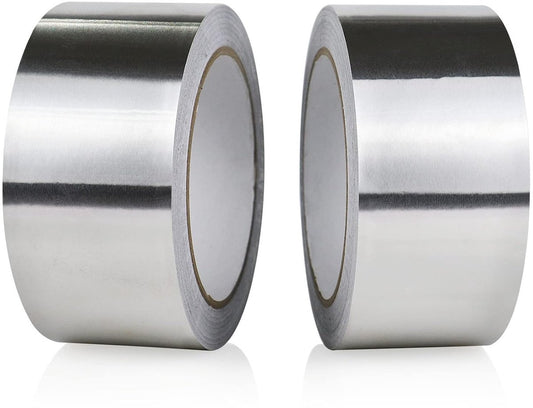 2 pcs - Aluminum adhesive tape - Aluminum foil tape - sealing tape - aluminum foil - insulation tape - Aluminum tape - heat resistant - waterproof - 5cm x 5m - for kitchen, bathroom, electrician, metal surface
