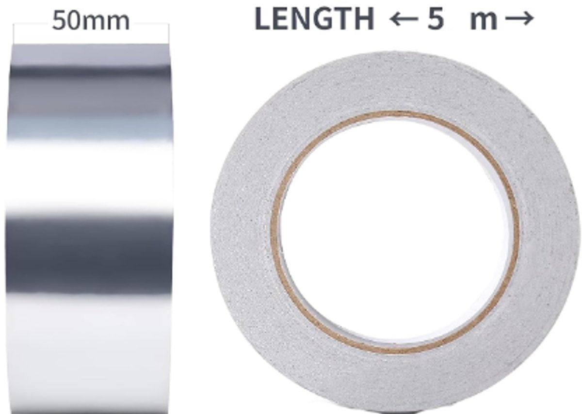 2 pcs - Aluminum adhesive tape - Aluminum foil tape - sealing tape - aluminum foil - insulation tape - Aluminum tape - heat resistant - waterproof - 5cm x 5m - for kitchen, bathroom, electrician, metal surface - Image 5