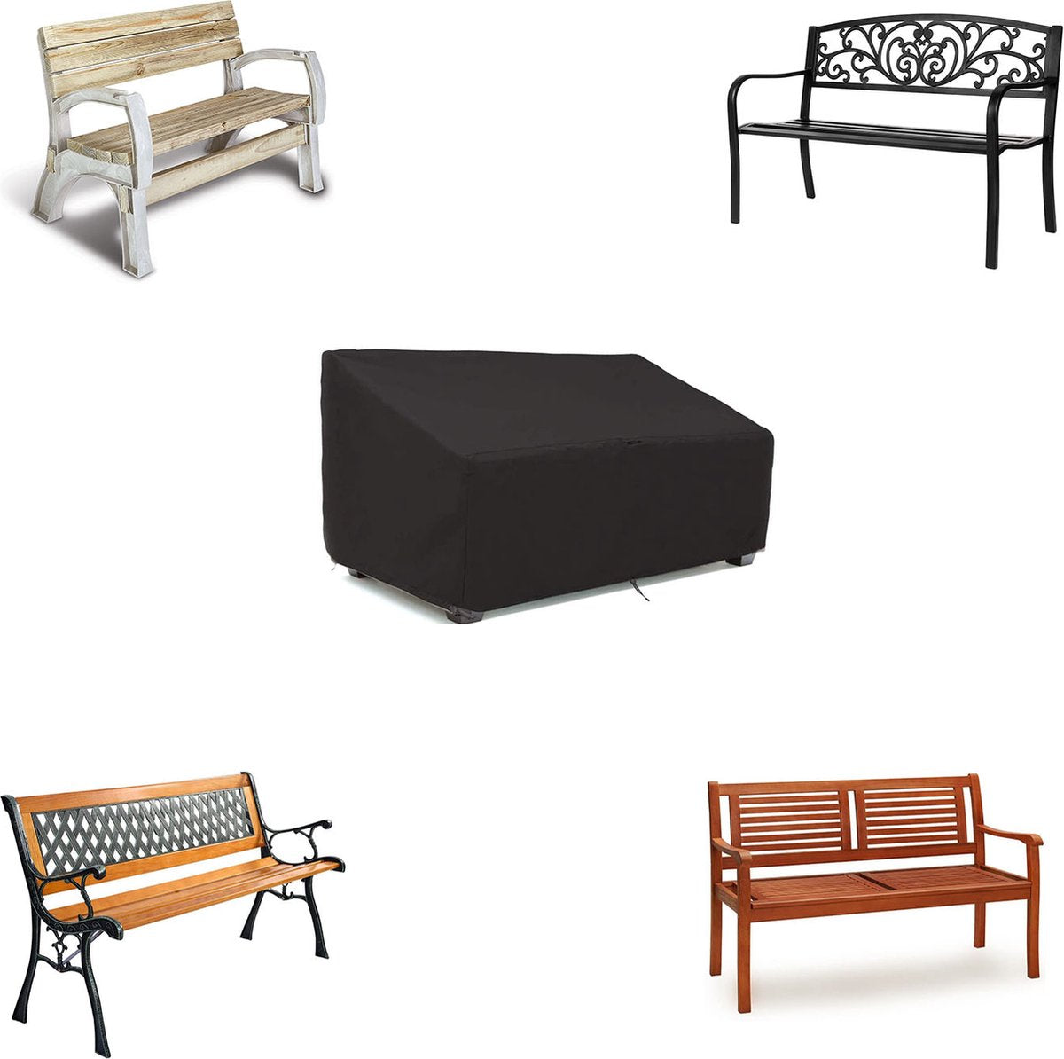 Garden Bench Cover - Garden Bench Cover - Garden Bench Cover - Garden Furniture Cover - Waterproof - 210D Oxford Cloth - Black - 224*83*84cm - Image 4