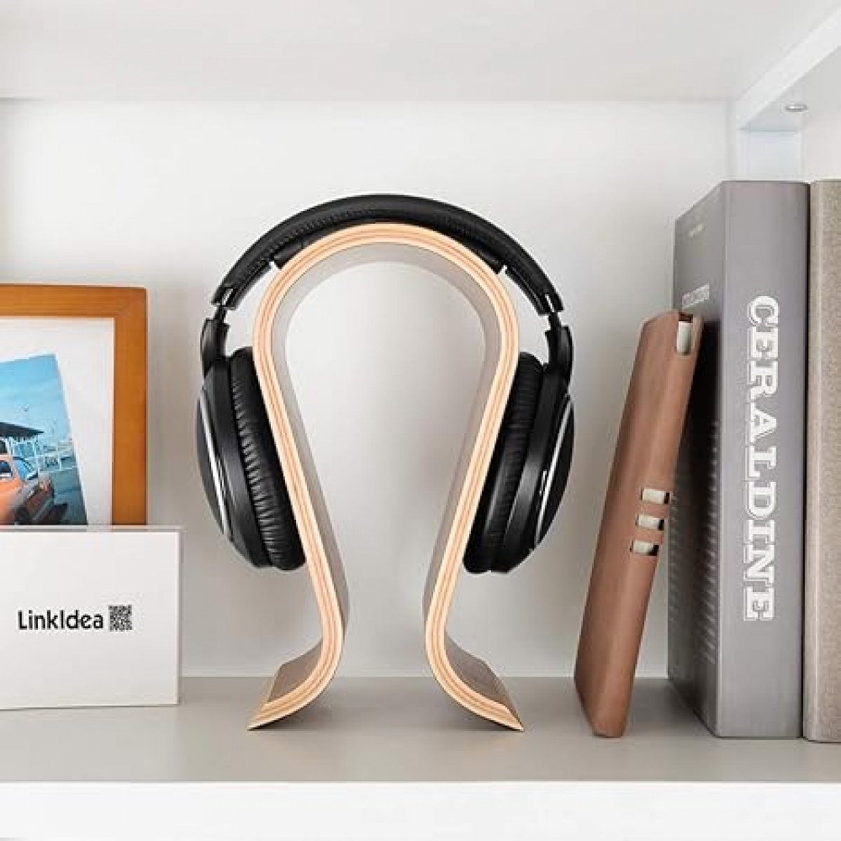 Headset Stand - Headphone Stand - Headphone Holder - Headphone Hook - Headphone Hanger - Wooden - 255*100*155MM - Wood Color - Image 3
